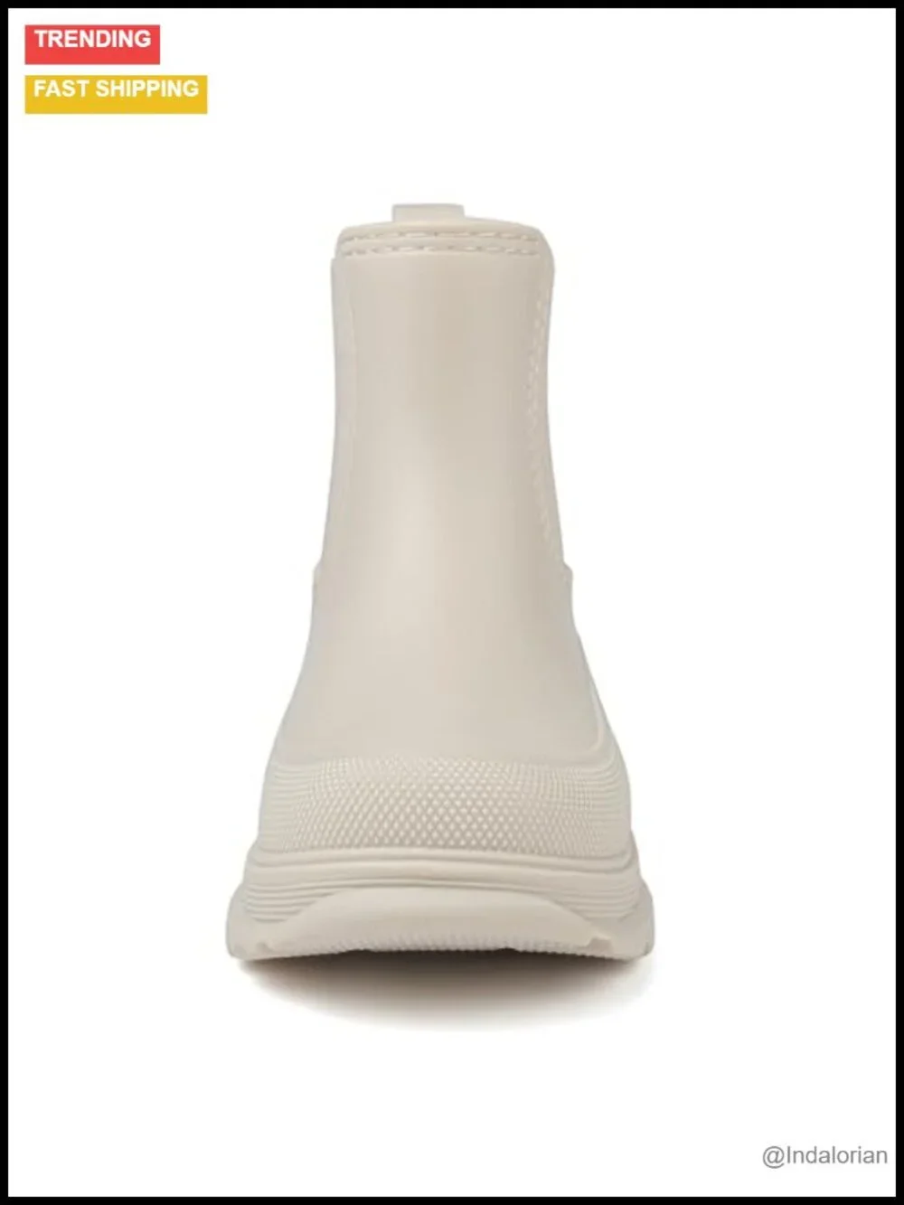 Women's Chelsea Rain Boots - Waterproof Slip On Ankle Booties